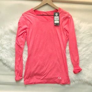 NWT Under Armour Neon Coral Long Sleeved Tee